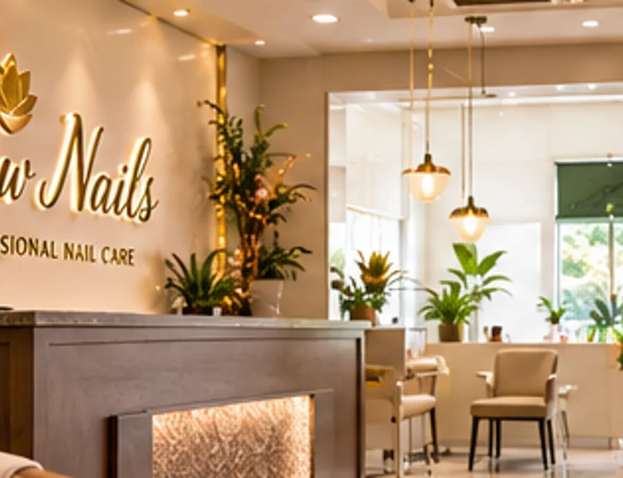 Concept image of a bright nail salon